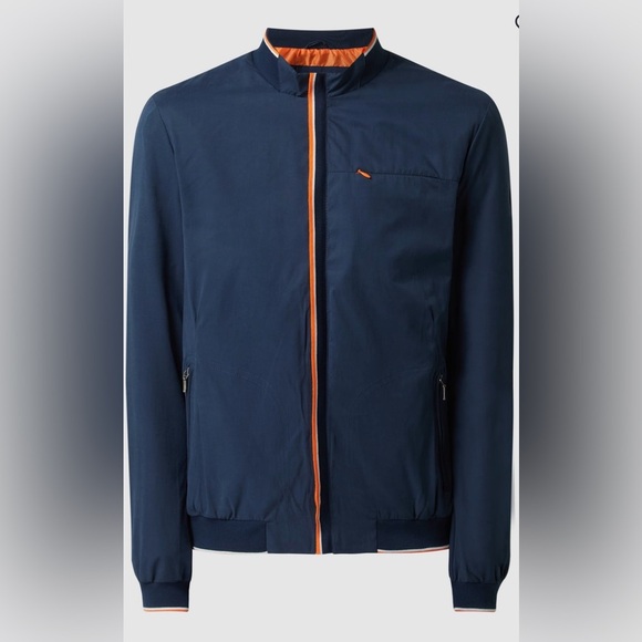 Men’s A Fish Named Fred Blouson Marine Luxury Zip Pocket Ribbed cuffs Jacket - Picture 2 of 15